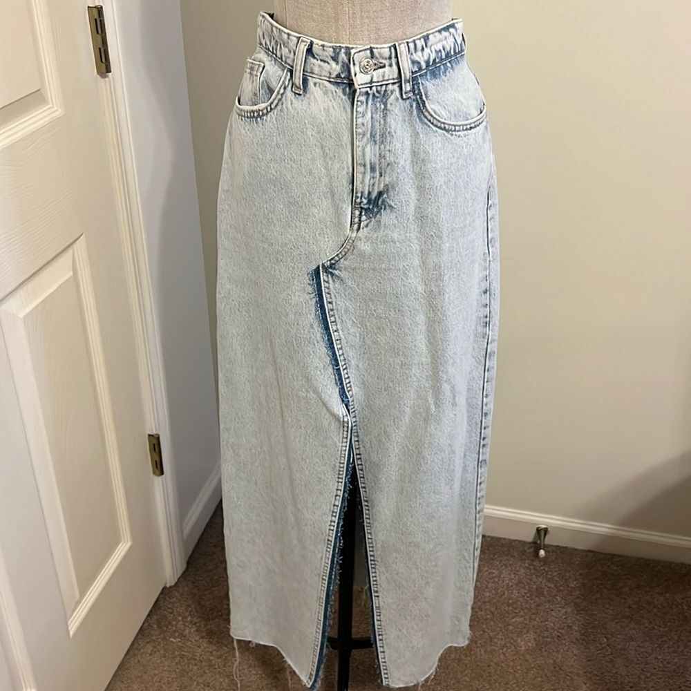 Zara Denim Maxi Skirt Size M Like New Condition